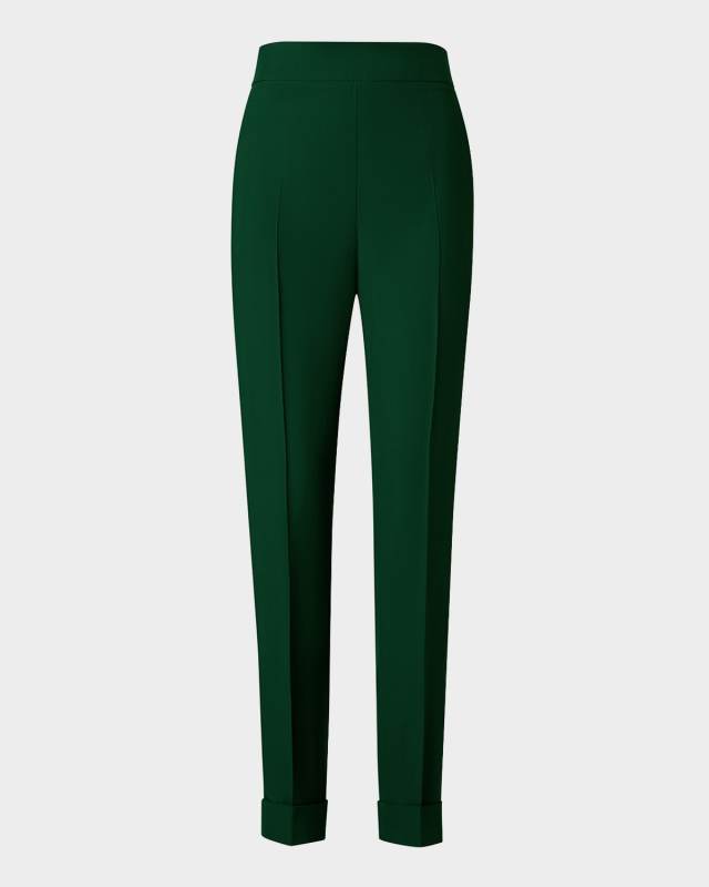 Chris Crepe Tapered-Leg Cuffed Pants